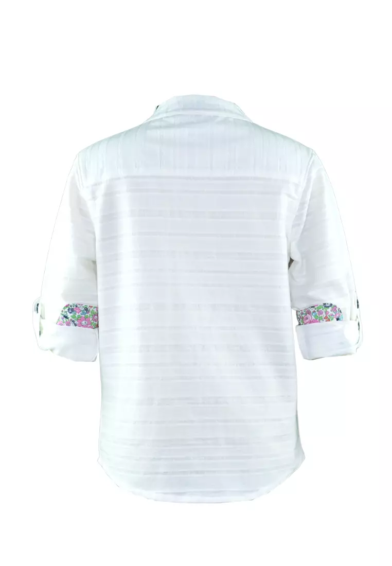 Pierre Boys White Long Sleeves Polo