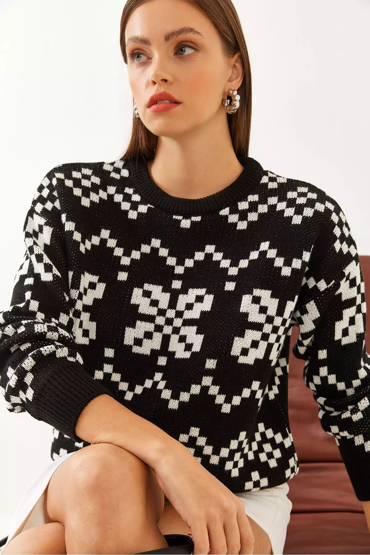 Women's Patterned Knitwear Sweater 85001024