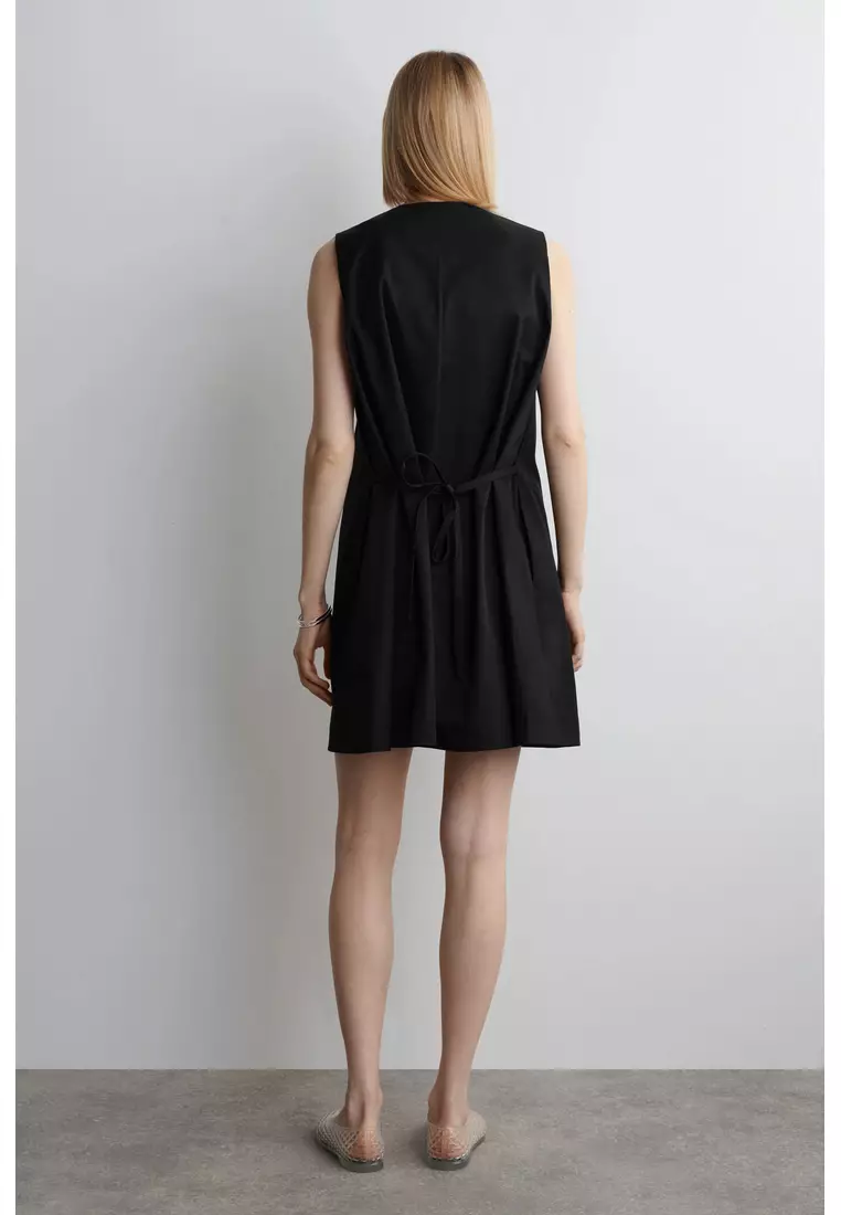 BUTTONED PIMA COTTON MINI DRESS