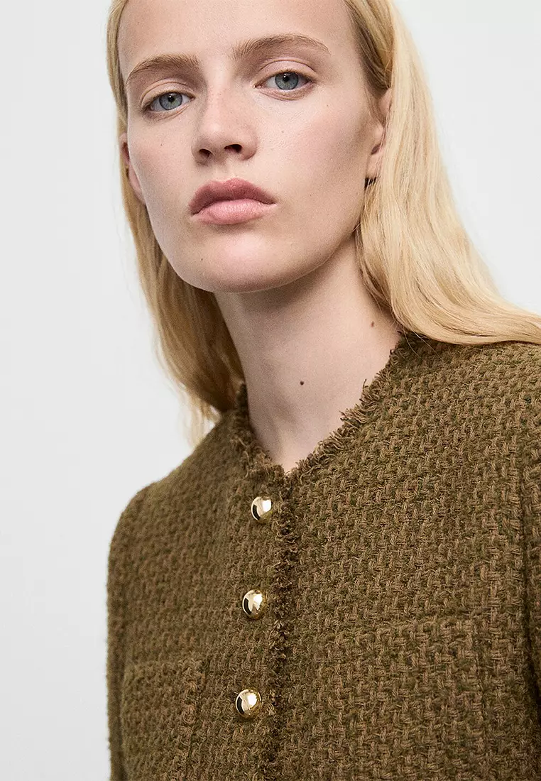 Tweed Jacket With Jewel Buttons