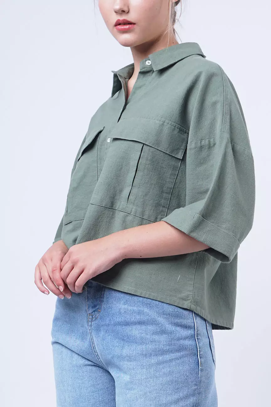 Kemeja Wanita Lenor Army