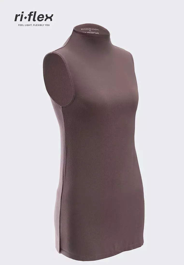 Ria Miranda Brown Comfy Sleeveless Top