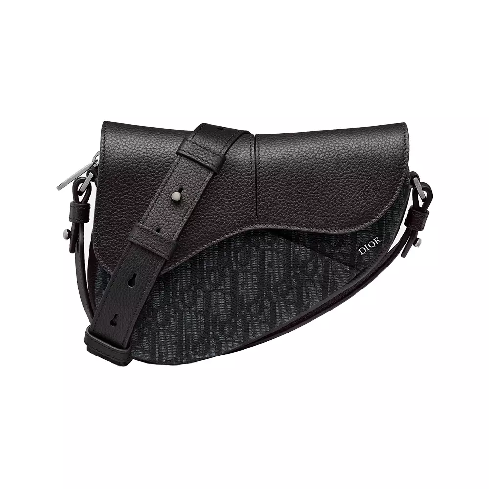 Jual Christian Dior Mini Saddle Bag Black Oblique Jacquard and