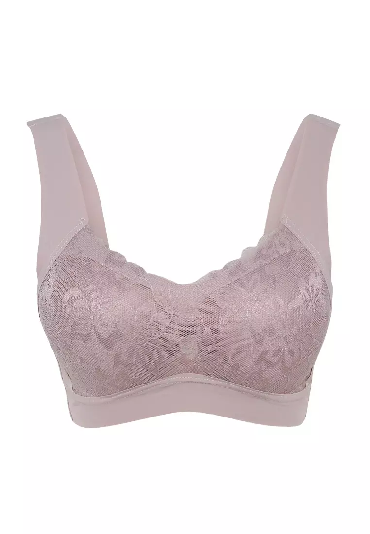 Seamless Lace Overlay Bra 