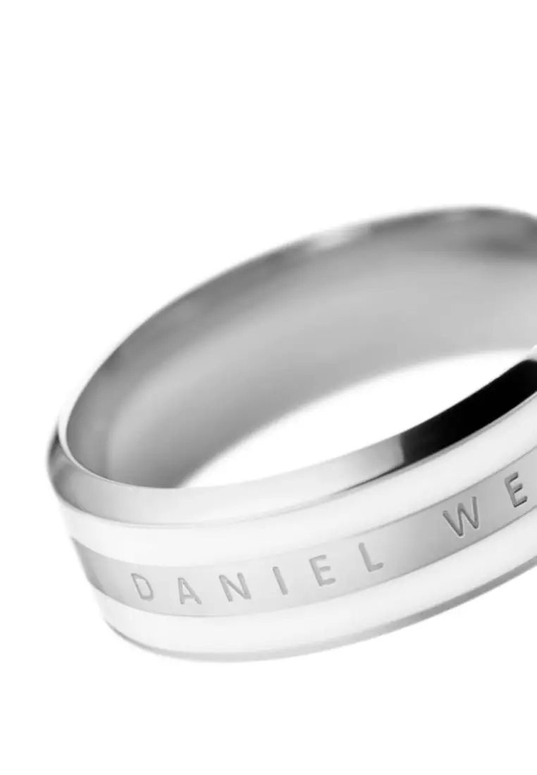 Emalie Ring Satin White Silver 54 - Stainless Steel Ring - Ring for women and men - Jewelry - DW