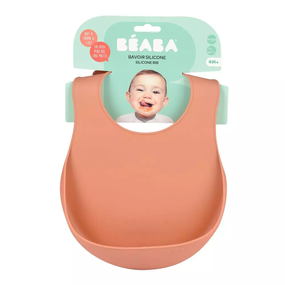 Beaba Silicone Bib Terracotta - Celemek Makan Anak (Merah)
