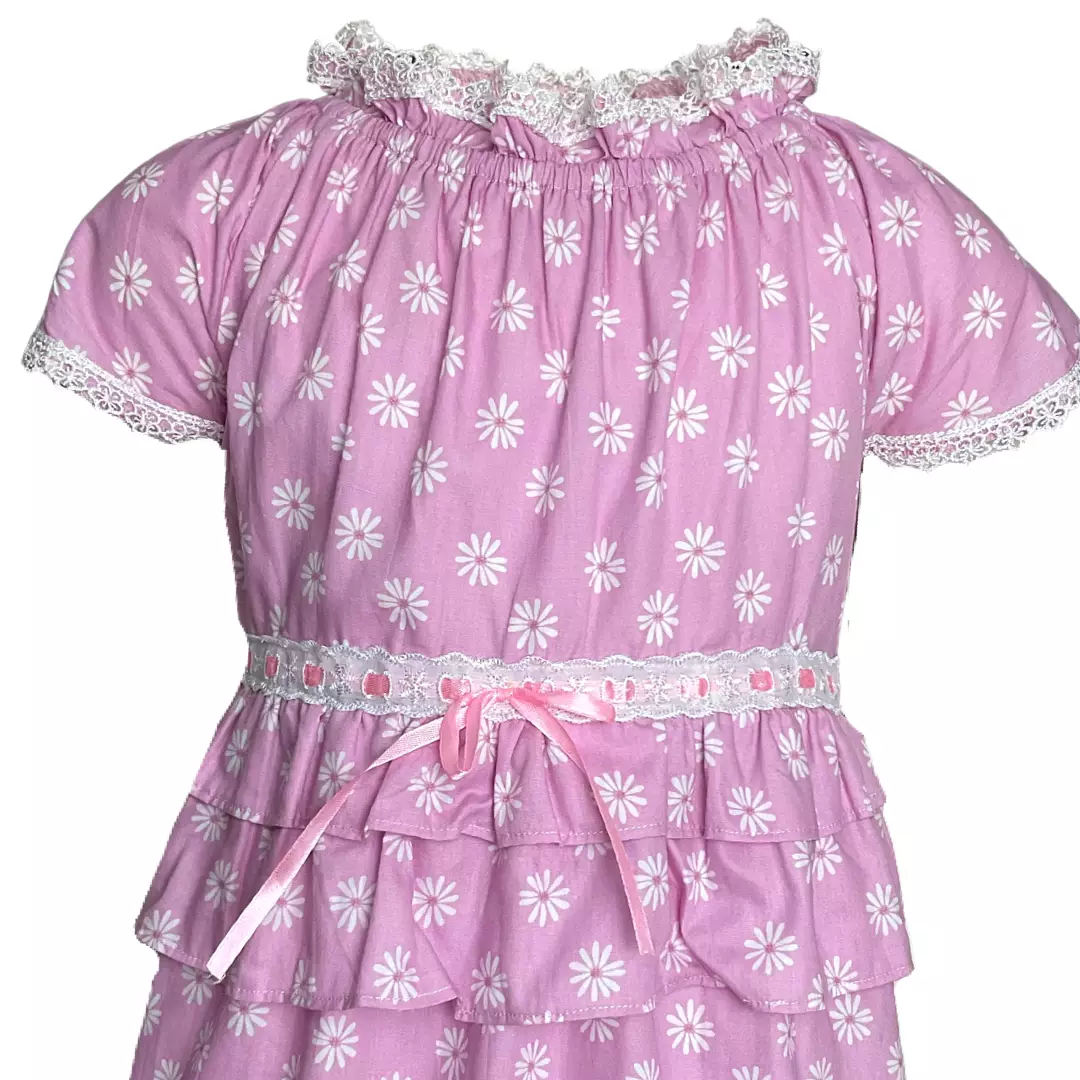 Pingu Long Dress Anak Perempuan Printing Flower Pink 91001029