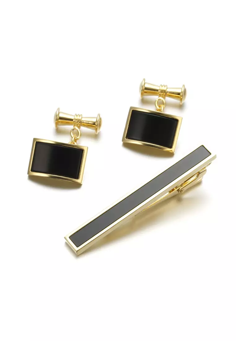 OIDEA Tie Clip Cufflinks Set For Men: Starry Night Pattern Necktie Tie