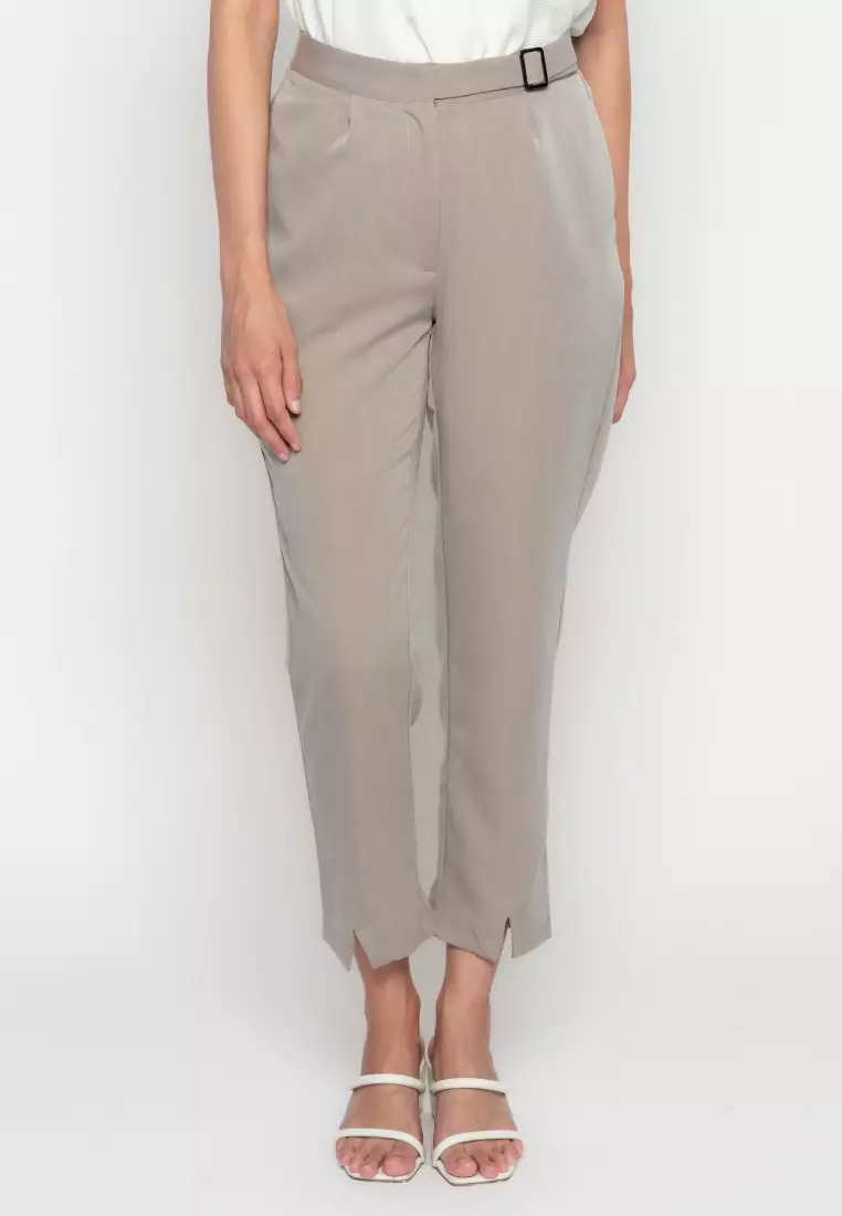 Apple & Eve Anika Slim Pants with Self Adjustable Side Belt