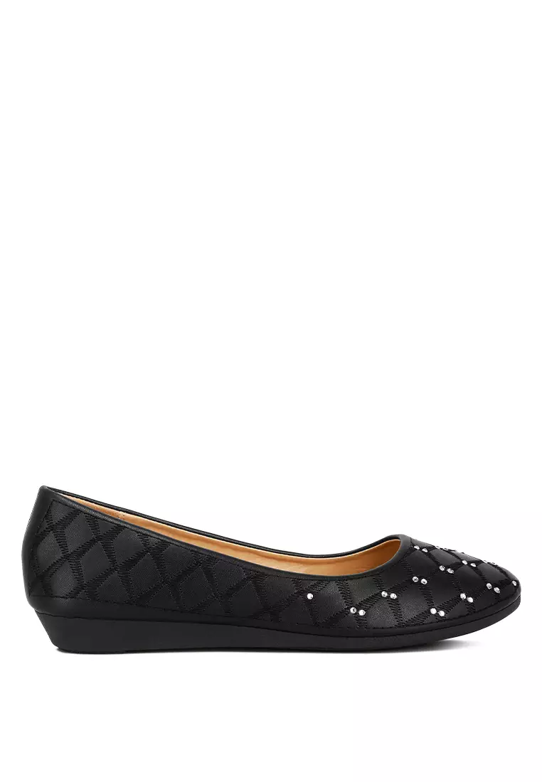 Discount on London Rag  shoes - SKU: Rhinestone Embellished Women's Ballerinas Black