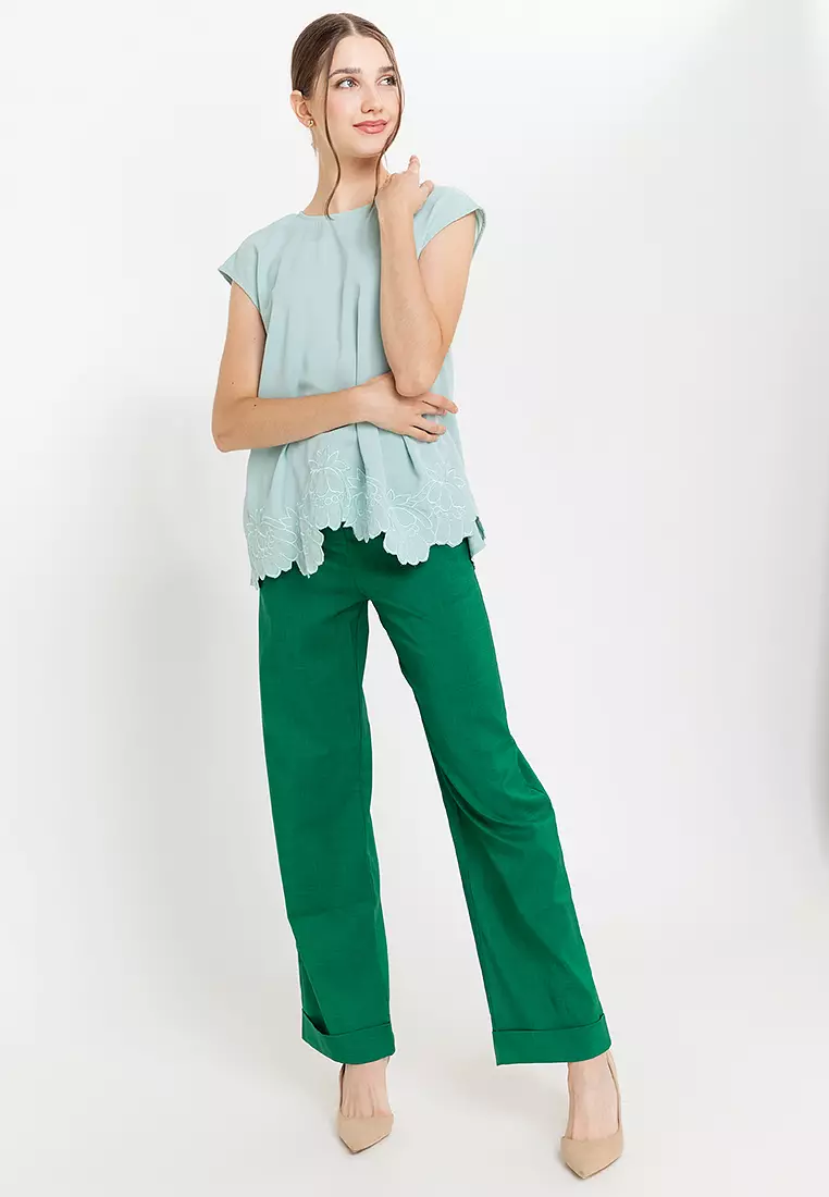 Carone Embroidery Hem Filipiniana Blouse