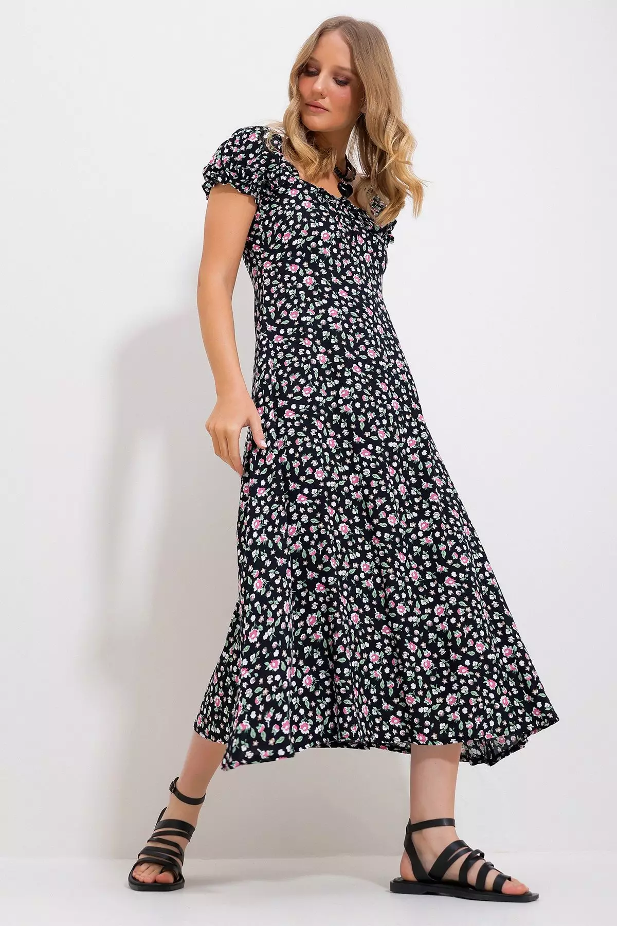 Printed Midi Dress