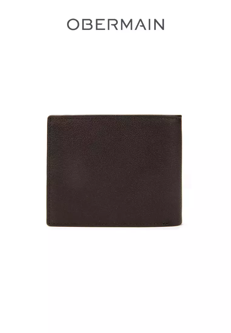 RFID Short Wallet With 2 Window Slot Genuine Leather Brown