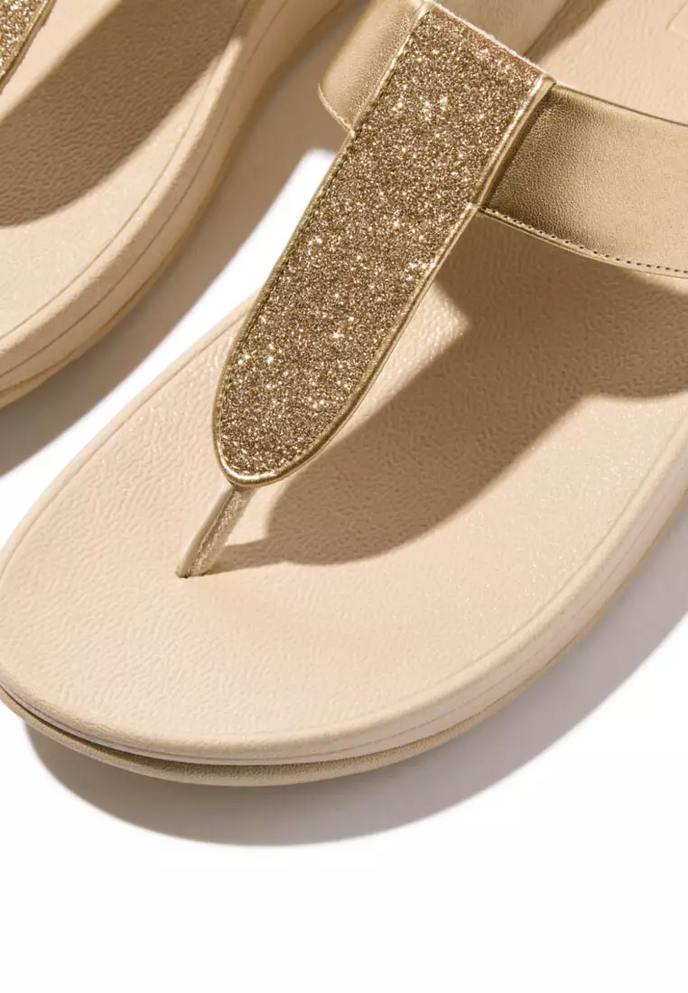 FINO Women's Glitterdust Metallic Toe-Post Sandals - Platino (IK5-675)