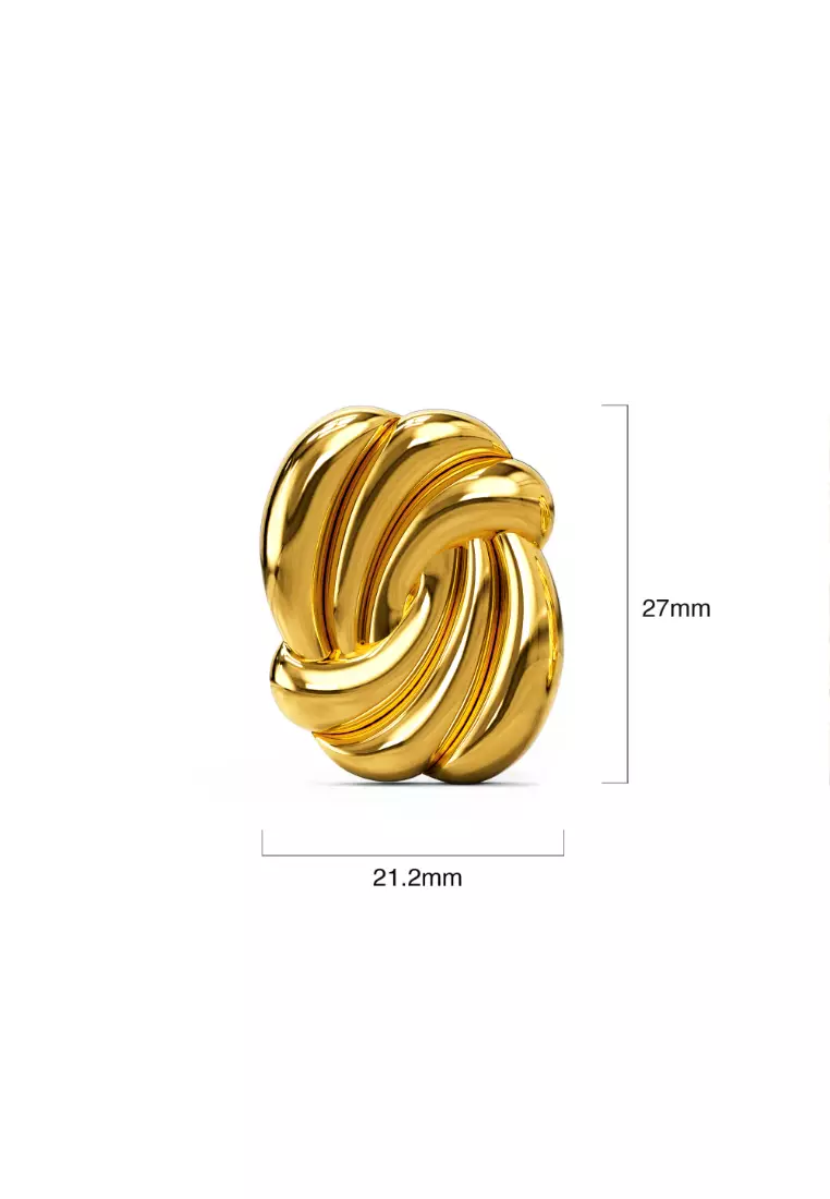 Intertwined Gold layered Stud Earrings