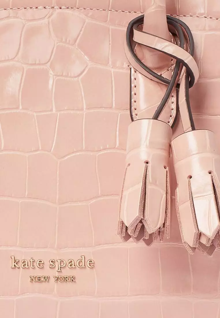 Kate Spade Knott Croc-Embossed Leather & Suede Medium Satchel - ShopStyle