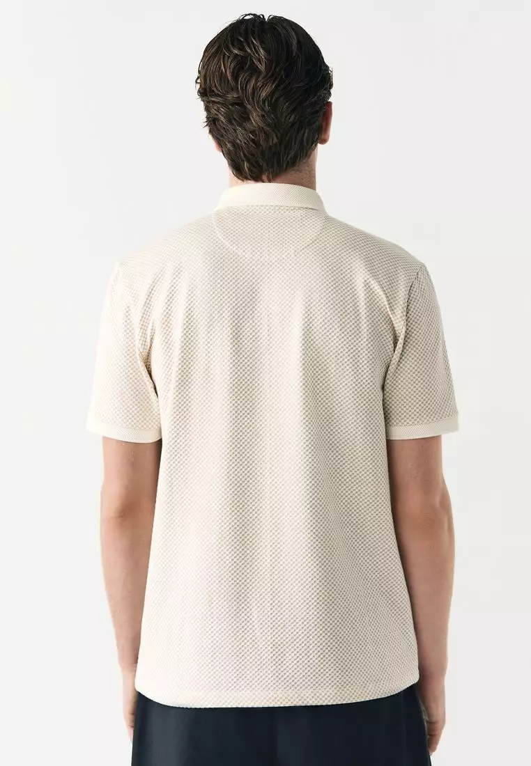 Buy NEXT Square Pattern Quarter Zip Polo Shirt 2025 Online