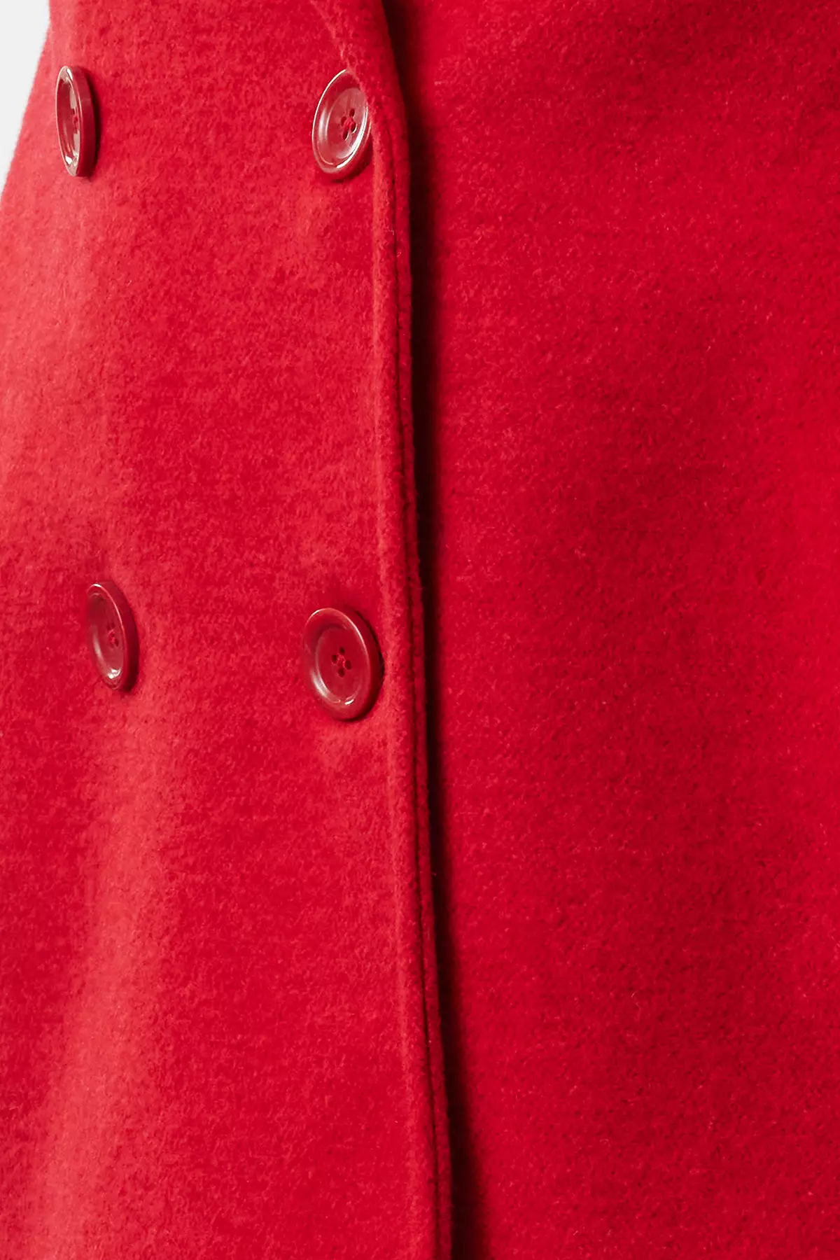 Red Oversize Wide Cut Long Wool Cashmere Coat TWOAW21KB0038