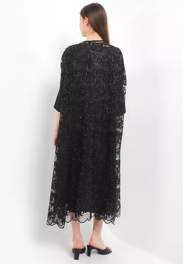 L/S Sequined Mesh Outer With Separate Inner Dress