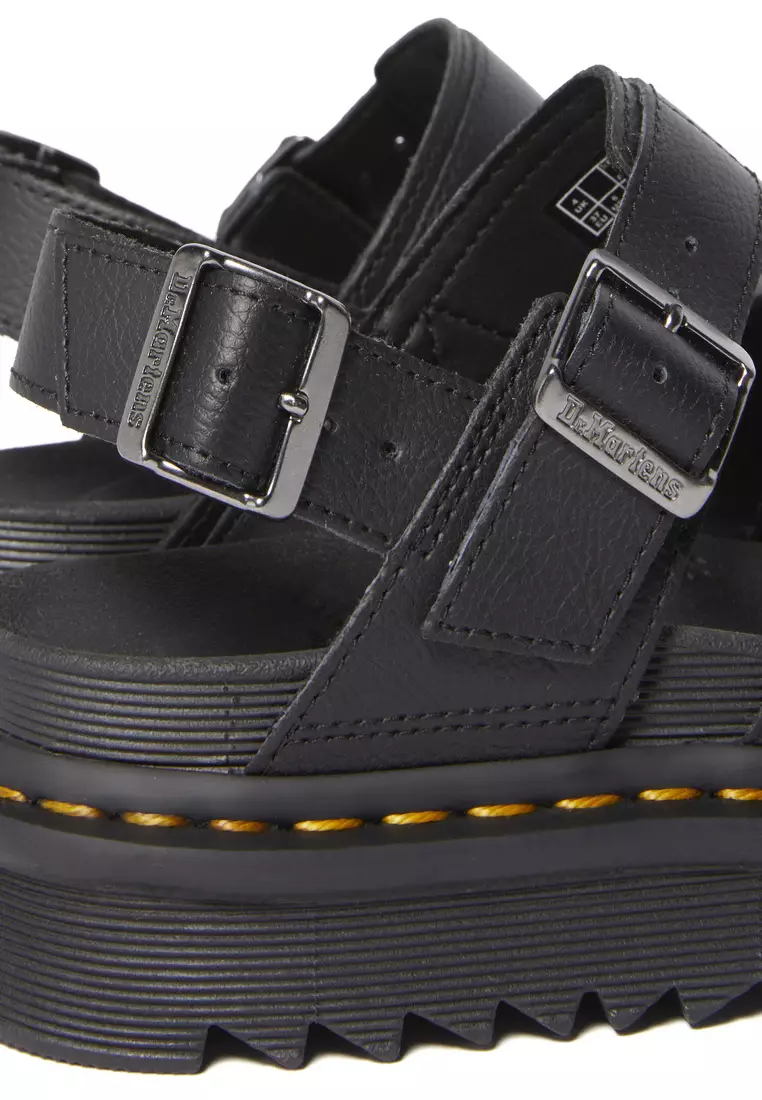 Voss II Athena Leather Strap Black Sandals - Women