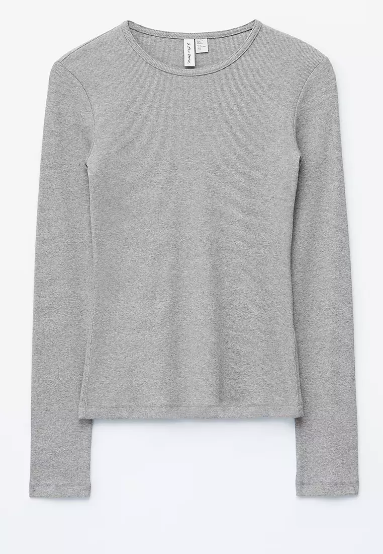 Ribbed Long-Sleeve Top