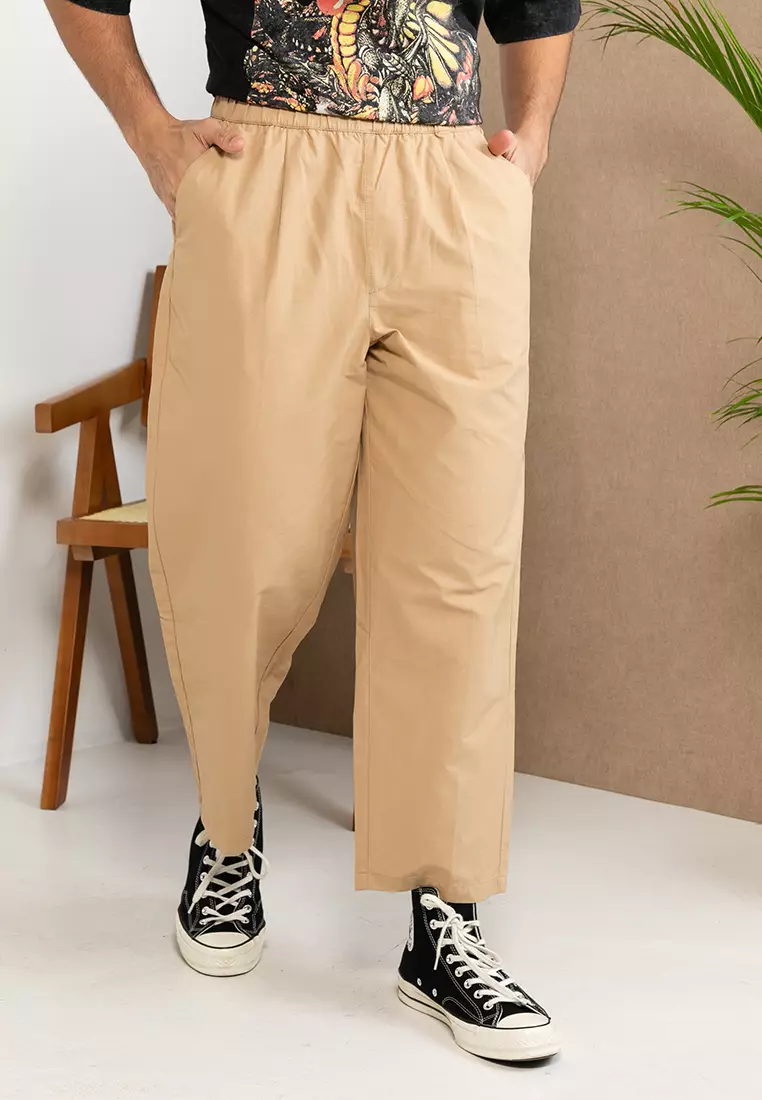 Topman smart wide leg crop pants in black