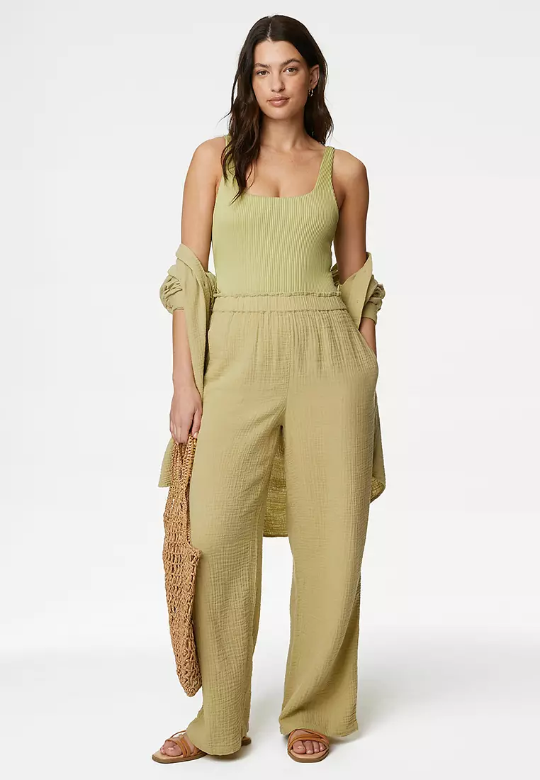 Textured Scoop Neck Swimsuit