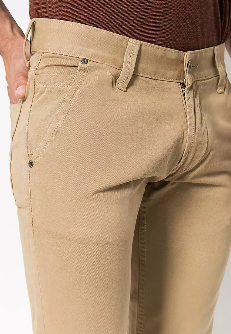 LGS - Celana Casual Chinos Pria Warna Cream Reguler Fit - CCT.777P.003.A034.C