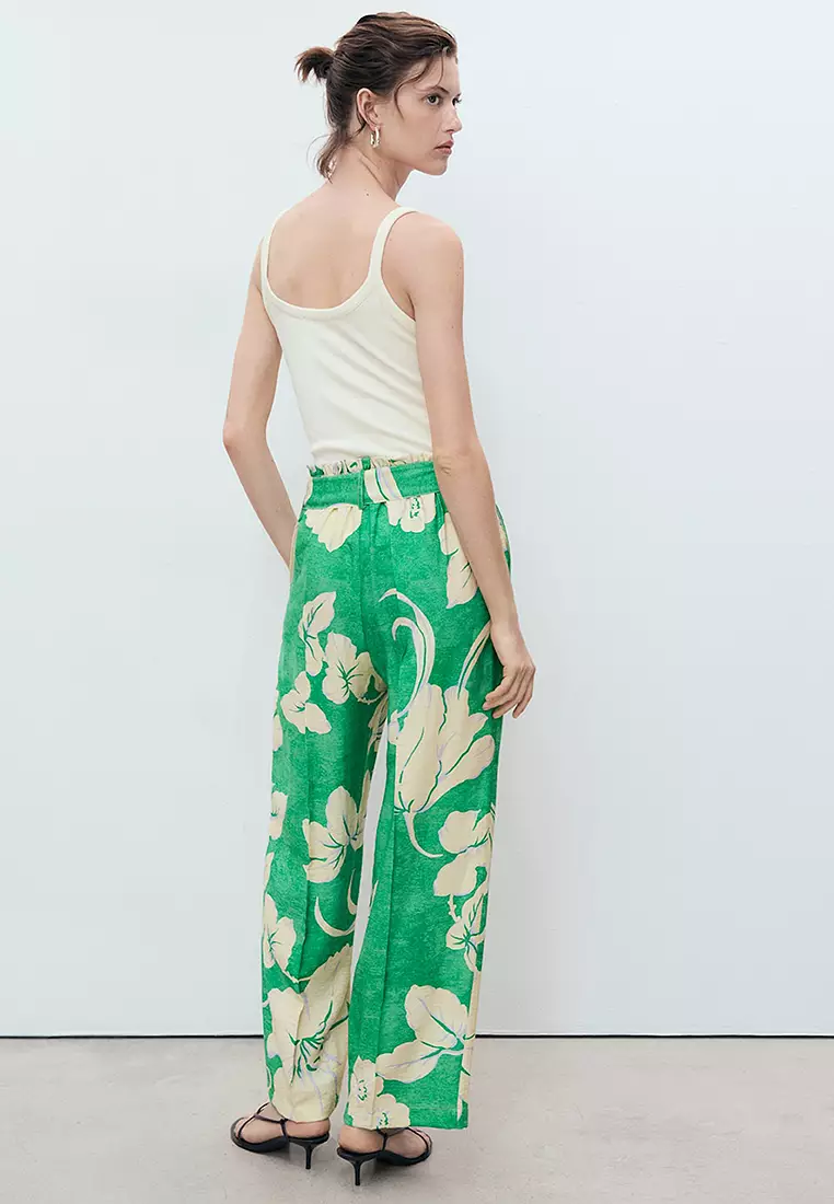 Printed Trousers With Belt