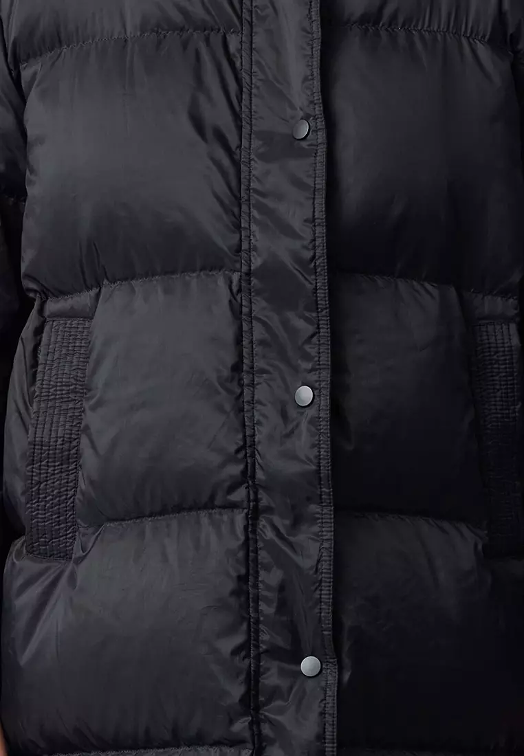 Black Oversize Goose Down Water Repellent Long Puffer Jacket TWOAW25MO00103