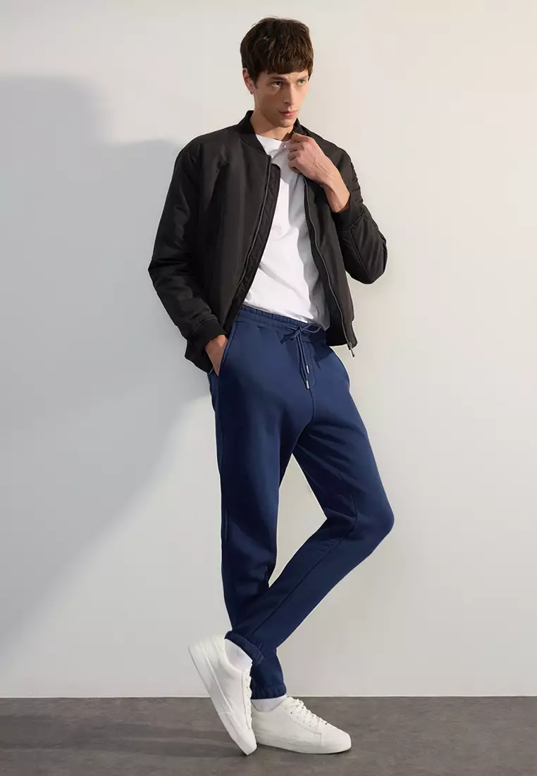 Indigo Unisex Regular/Normal Cut Leg Elasticated Polar Fleece/Warm Sweatpants