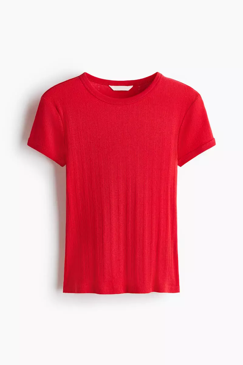 Pointelle-knit T-shirt