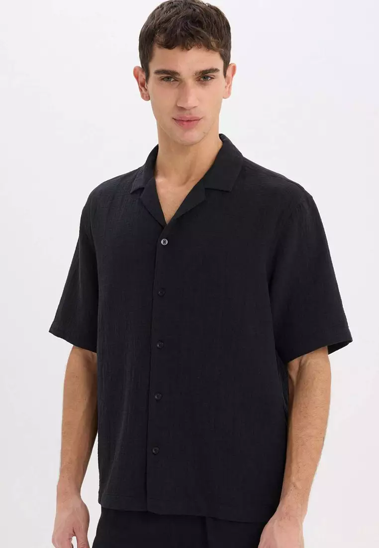 Relax Fit Summer Muslin Short Sleeve Shirt