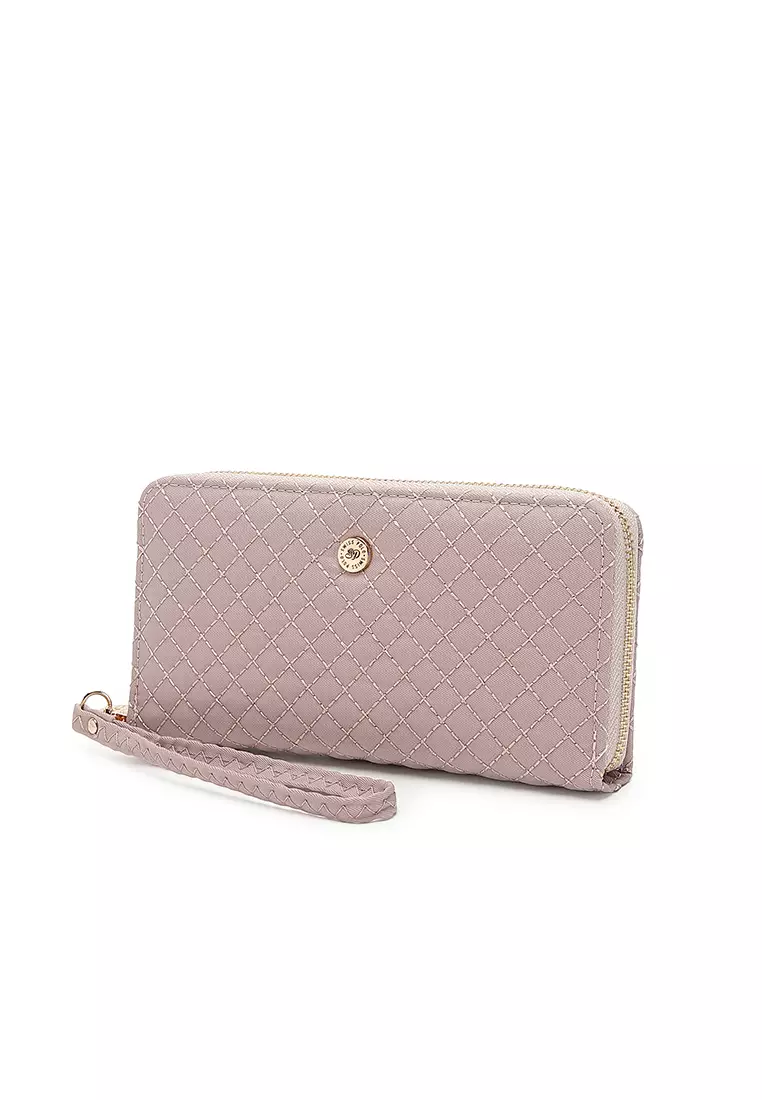 Quilted Long Purse / Wallet - Pink