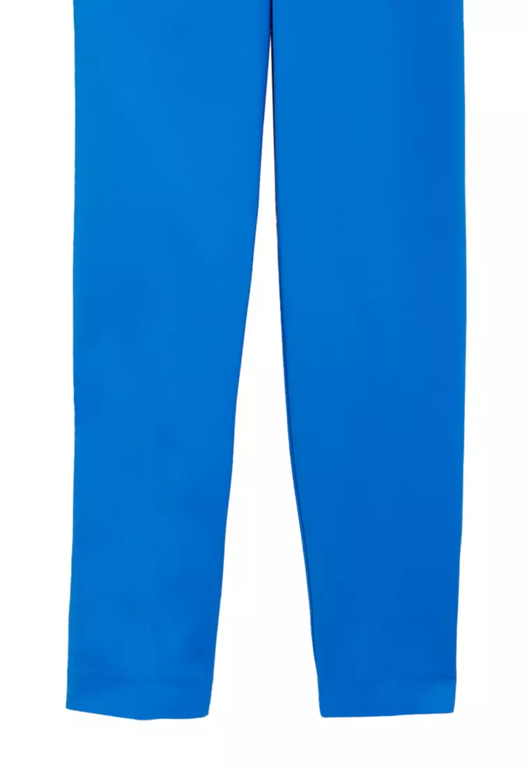 Cotton Blend Slim Fit Ankle Grazer Trousers