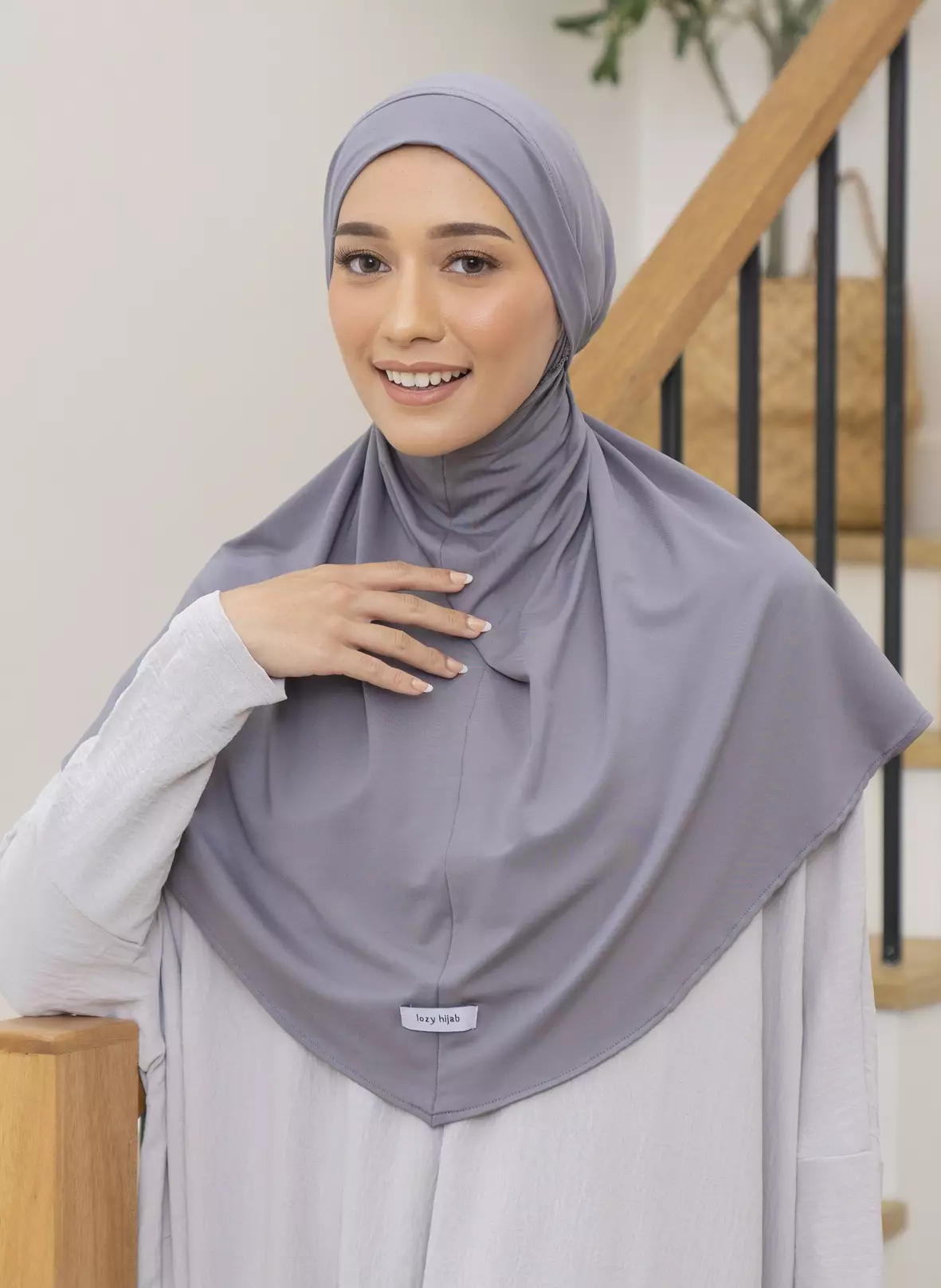 Wafa Instan (French Khimar) Stone Grey