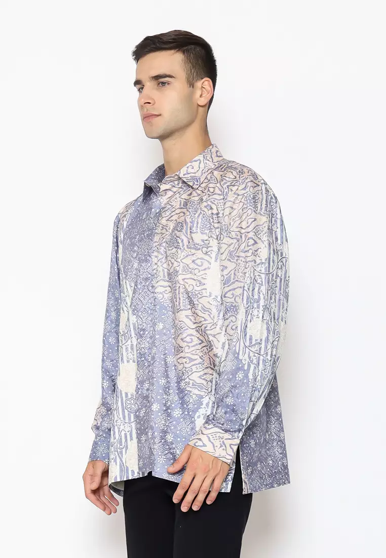 Rinjanie Batik - Kemeja Pria Modern - Batik Pastel Viscose Premium - Soft Pulau Series