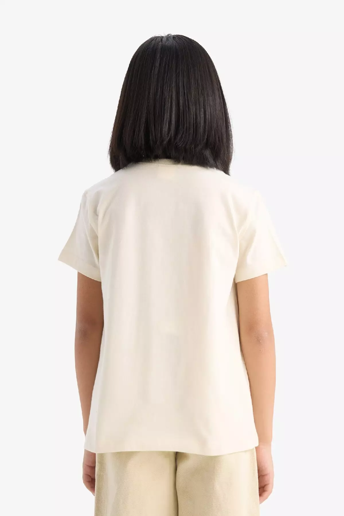 Girl's Crew Neck Printed Short Sleeve T-Shirt E0350A825Sm