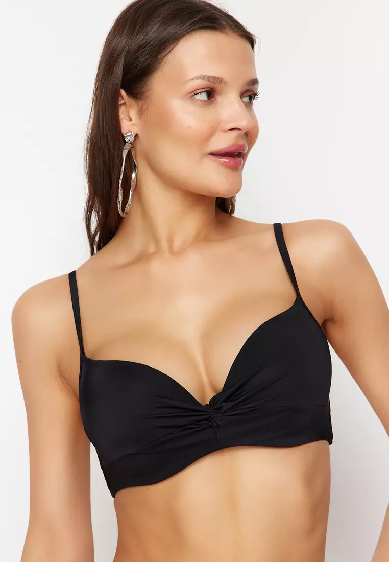 Bikini Balconette Mujer Trendyol - Top Tejido Rojo, Copas Maximizadoras, Tallas XXS A 6XL, Material 80% Poliamida 20% Elastano