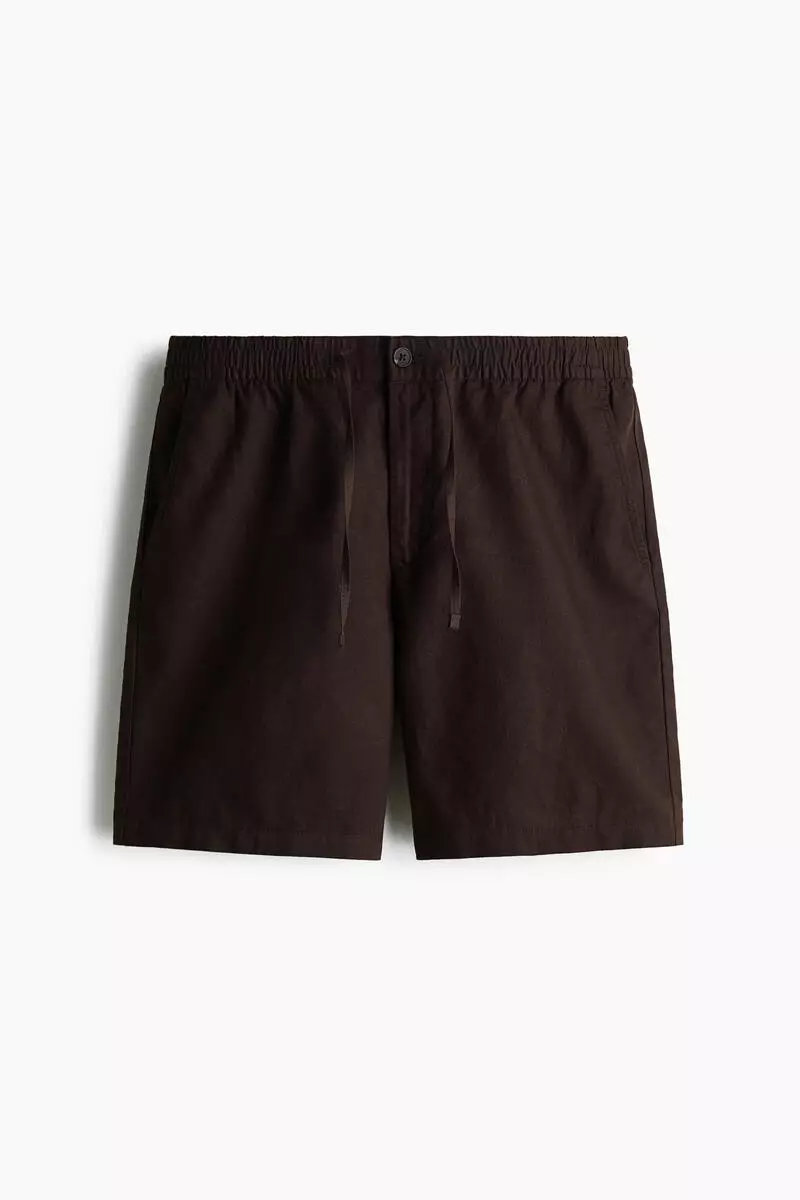 Regular Fit Linen-blend shorts