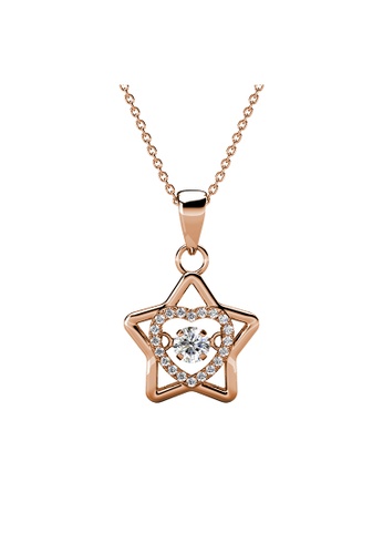 Her Jewellery gold Dancing Star Pendant (Rose Gold) - Made with Zirconia from Swarovski 1F1C4AC3EF17AAGS_1