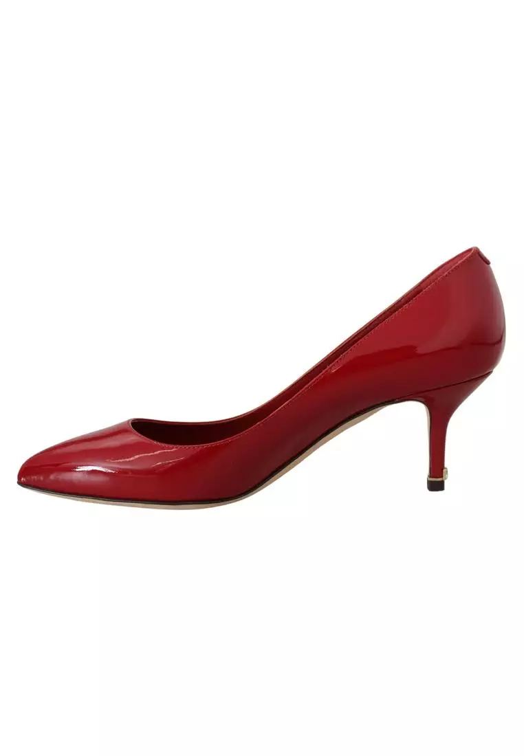 Red patent deals kitten heel shoes
