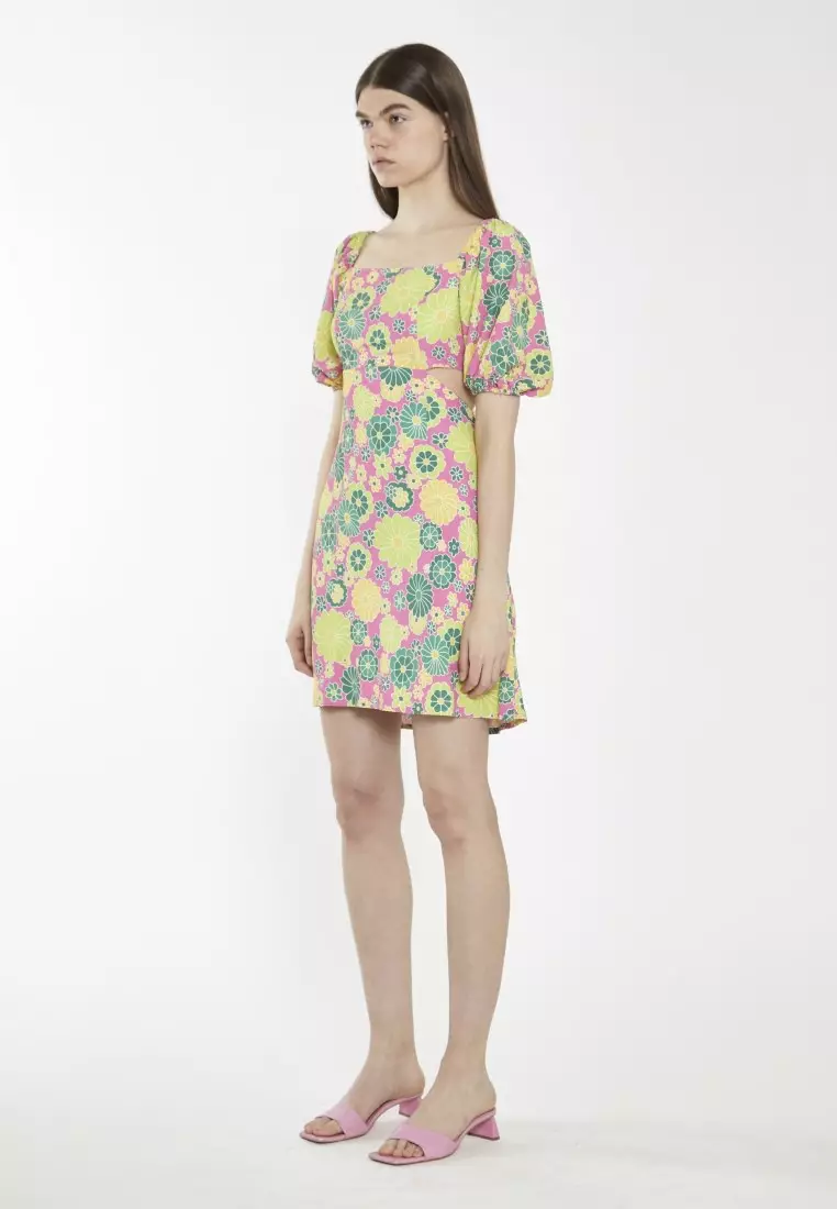 Square Neck Cut-Out Mini Dress