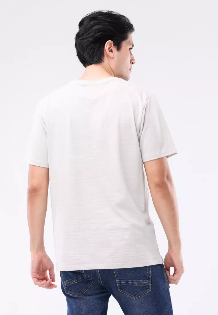 Round Neck Streaky Short Sleeves