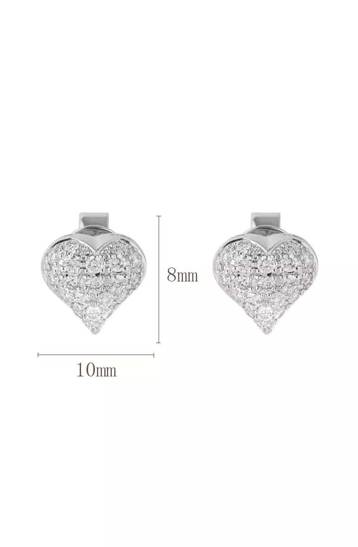 GOLDHEART Feel My Love Diamond Earrings, White Gold 750
