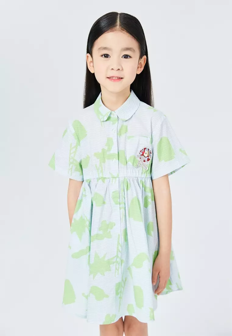 Floral Printed Lapel Slim Midi Dress