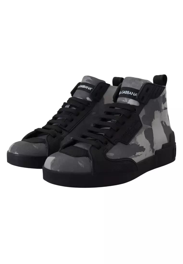 Dolce Gabbana Dolce Gabbana Gray Canvas Cotton High Tops