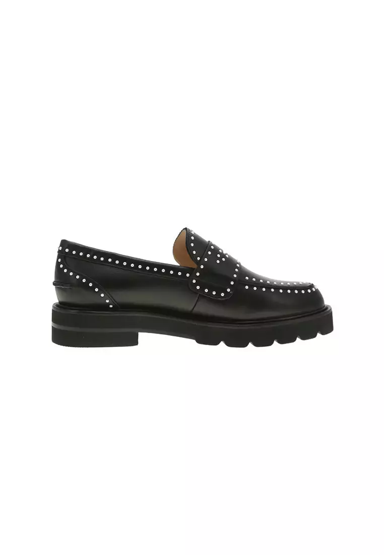 Mens black loafers hot sale with spikes