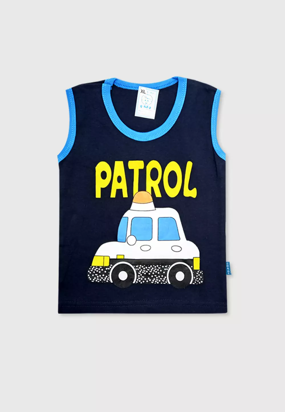 Wakakids Baju Singlet Bayi Anak Laki Laki Usia 12 Bulan Hingga 18 Bulan Setelan Celana Kaos Motif Police Car 3431 Navy