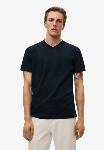 MANGO Man 藍色 Sustainable Cotton Basic T-Shirt 429EBAA469F8E6GS_1